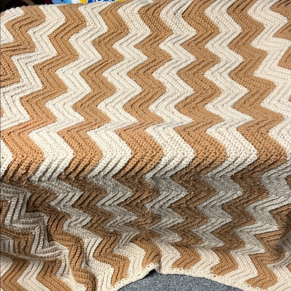 Handmade Chevron Patterned Lap Blanket